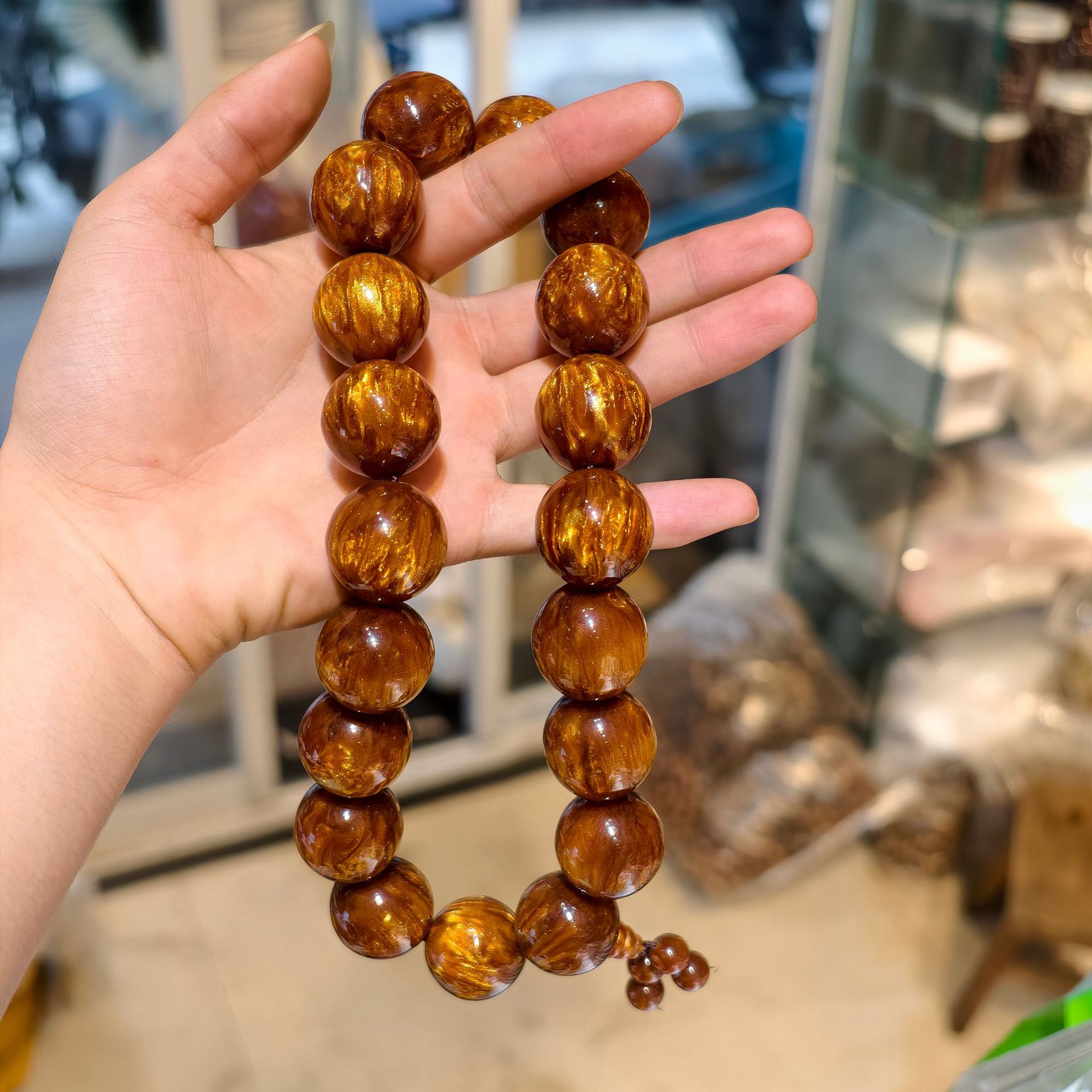 18개의 휴대용 염주(25mm구슬)