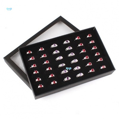 Portable Fashion Transparent 36 Slot Rings Display Stand Met|ms