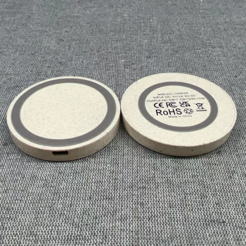 麦わらq5無線充電器ミニ15w麦わら無線充填円形q5わら材料無線充電器|undefined