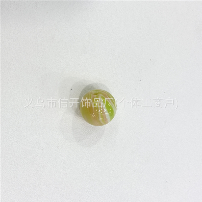 通孔树脂阿尔卑斯圆珠串珠笔配件手机钥匙链diy手工饰品散珠材料|undefined