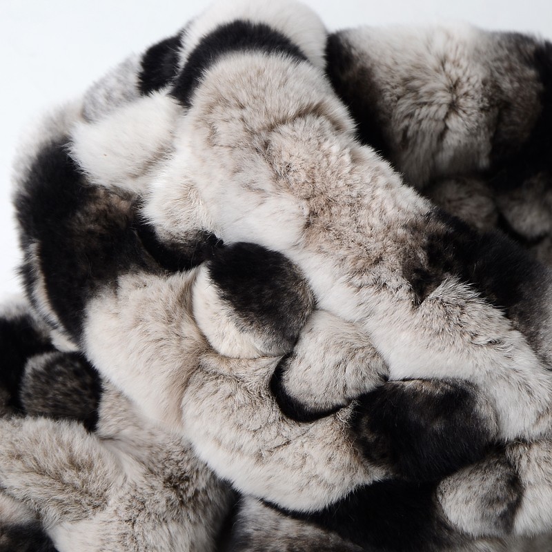 Koreanische Version mittellang echtes Kaninchenfell für Herbst Winter, Männer Frauen, dicker und warmer Schalkragen, Schal_voghion.com