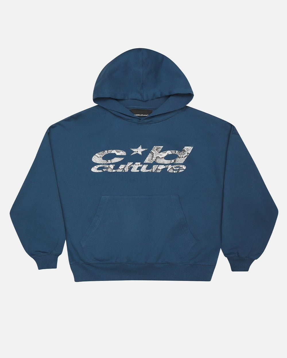 Cold Culture Boxy Hoodie Snakeskin Star Logo Dark Teal
