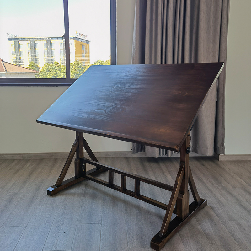 Drawing Table Workbench Tilt Desk Bevel Retro Oil Painting Easel Designer Drawing Small Table Student Architecture