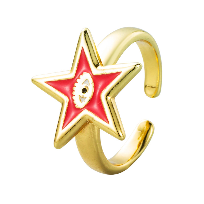 Einfacher SternformAugenKupfervergoldeter Ring Grohandel Nihaojewelrypicture10