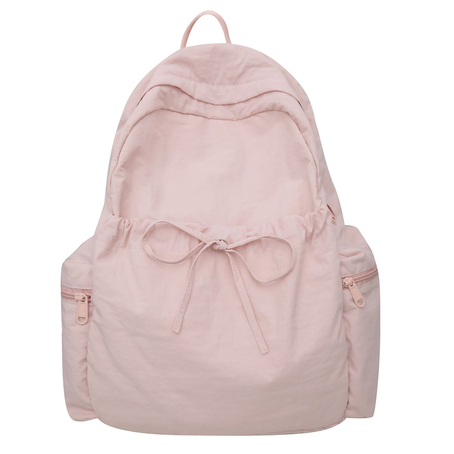 Mochila de estudiantes de estilo crema coreano de color sólido, mochila de mujer simple, mochila de viaje ligera de gran capacidad