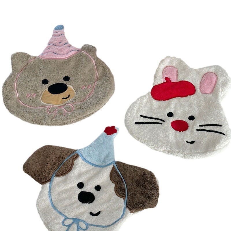 Cute Bear and Puppy Kitchen High-Value Hand Towel Ins Cute Cartoon Hangable Absorbent Thickened Handkerchief Wipe Cute Bear and Puppy Kitchen High-Value Hand Towel Ins Cute Cartoon Hangable Absorbent Thickened Handkerchief Wipe