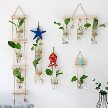 ins创意水培植物壁挂玻璃花瓶装饰绿萝小吊瓶小清新墙面简约挂饰