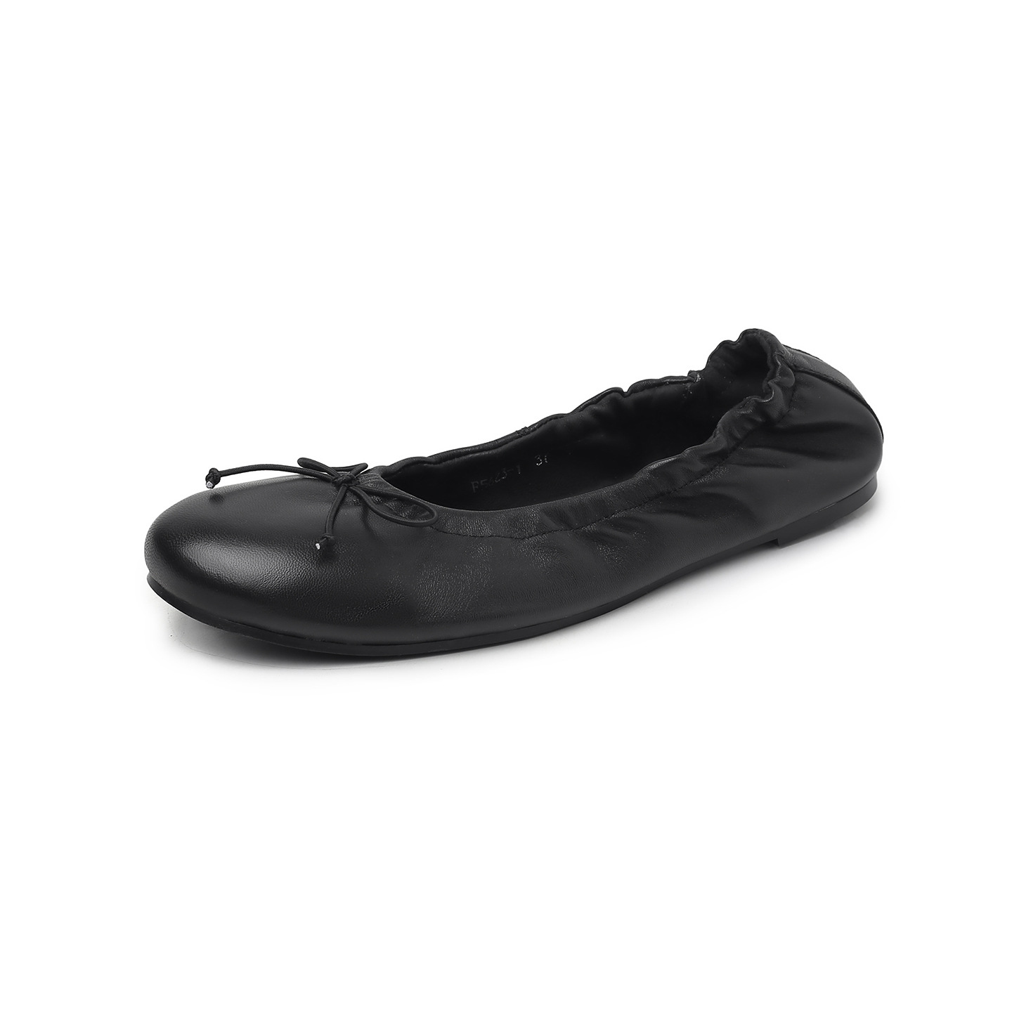 Giày ballet nữ da cừu mũi tròn nơ bướm đế bệt mềm mại — màu nâu chi tiết 33