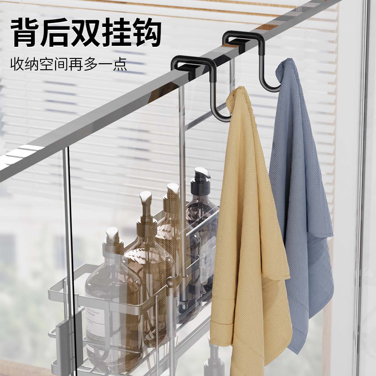 Puerta de baño transfronteriza estante trasero inodoro seco y húmedo desmontable gel de ducha sin perforación estante de jabón artefacto de almacenamiento