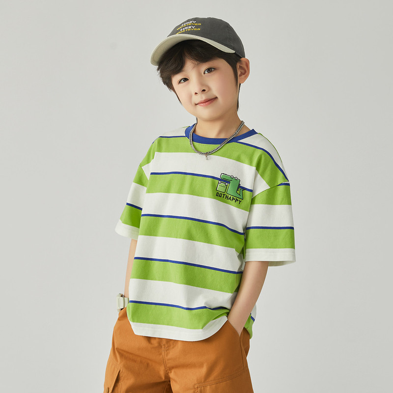 【Tシャツコレクション】Duojia ボーイズ Tシャツ 2025 夏 ストレッチ アイスコットン 半袖 子供用 柔らかい肌に優しいトップス|undefined