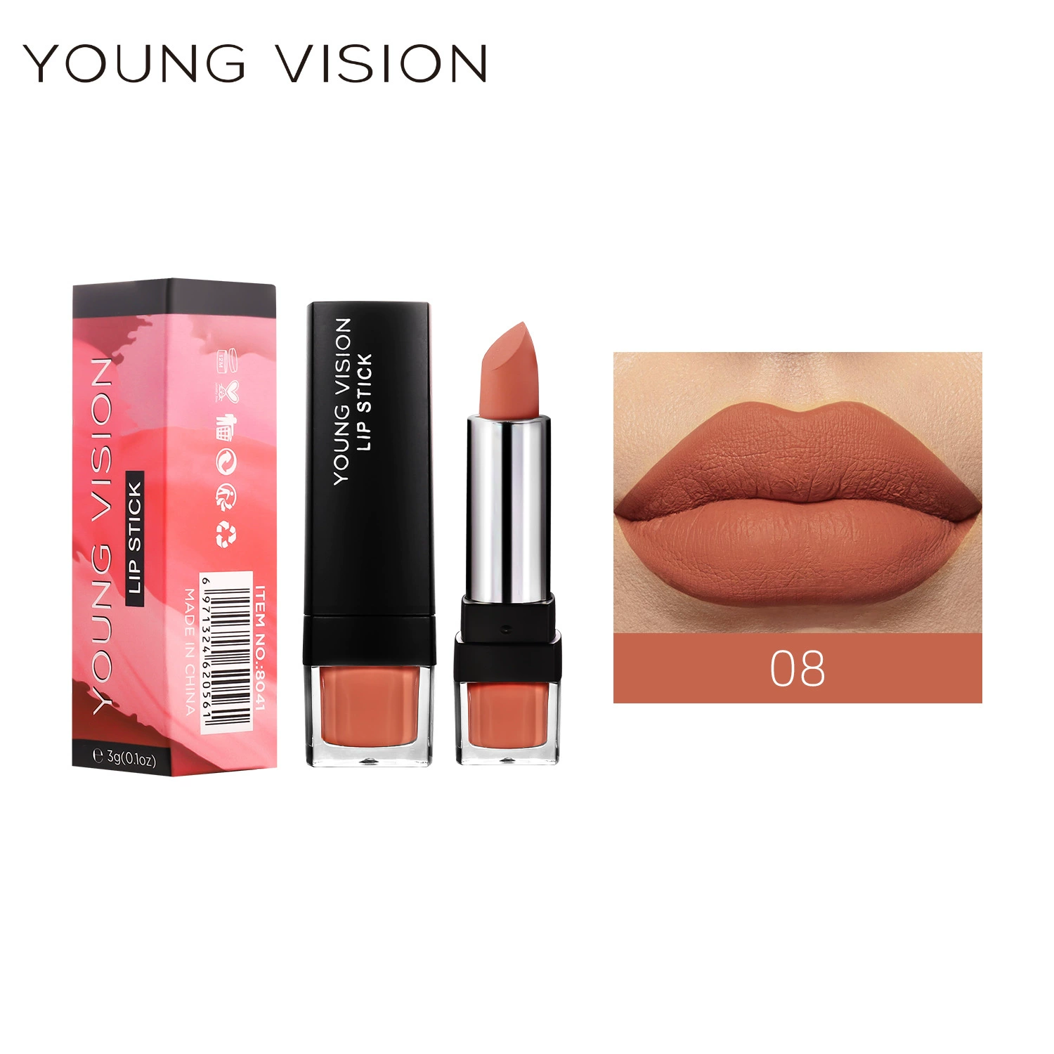 Матовая помада YOUNG VISION, праймер для макияжа, прозрачная тень, 12 цветов, (кросс-бордерная торговля)