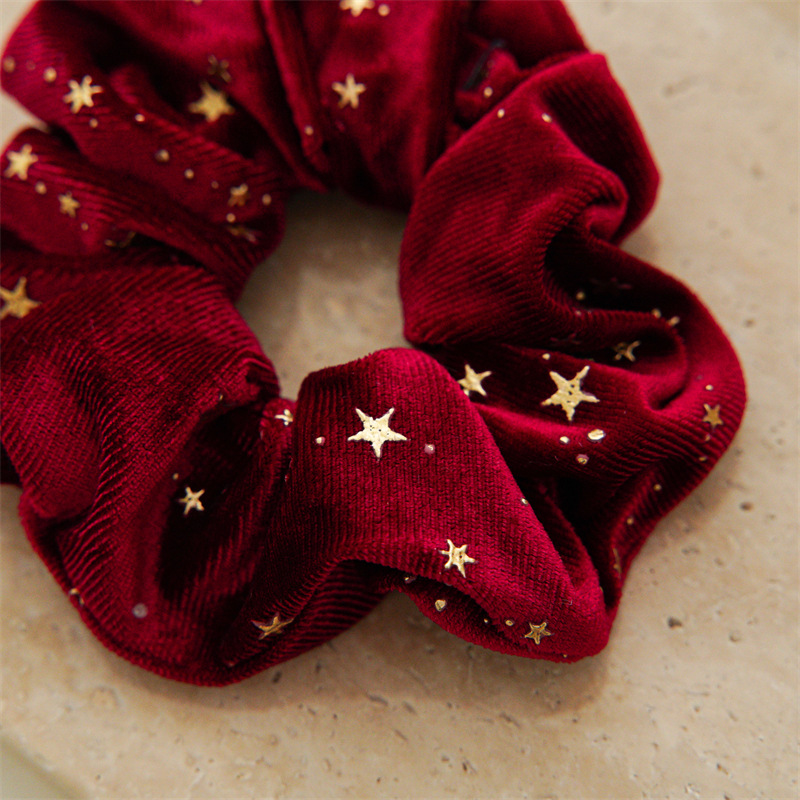 30g Weight Hair Tie Hair Accessories Type 1 Piece Quantity Holiday, Festival Occasion Flannel Material Star Pattern Women's Gender Simple Style, Classic Style Style Women's Simple Style Classic Style Star Flannel Hair Tie 3