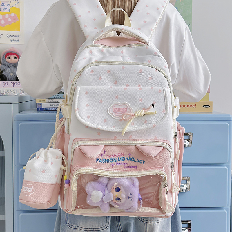 Mochila Escolar Juvenil de Nailon Impermeable y Ergonómica de Gran Capacidad para Escuela image 3