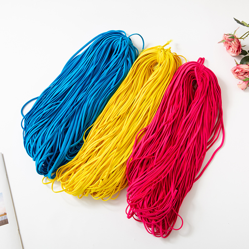厂家现货5mm扁松紧带高弹力橡筋diy发绳橡紧扁发圈发绳头饰服饰