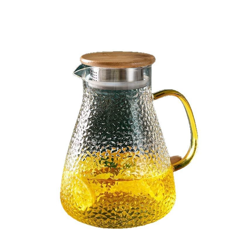 Glass capacious teapot for home use, transparent flavored tea
