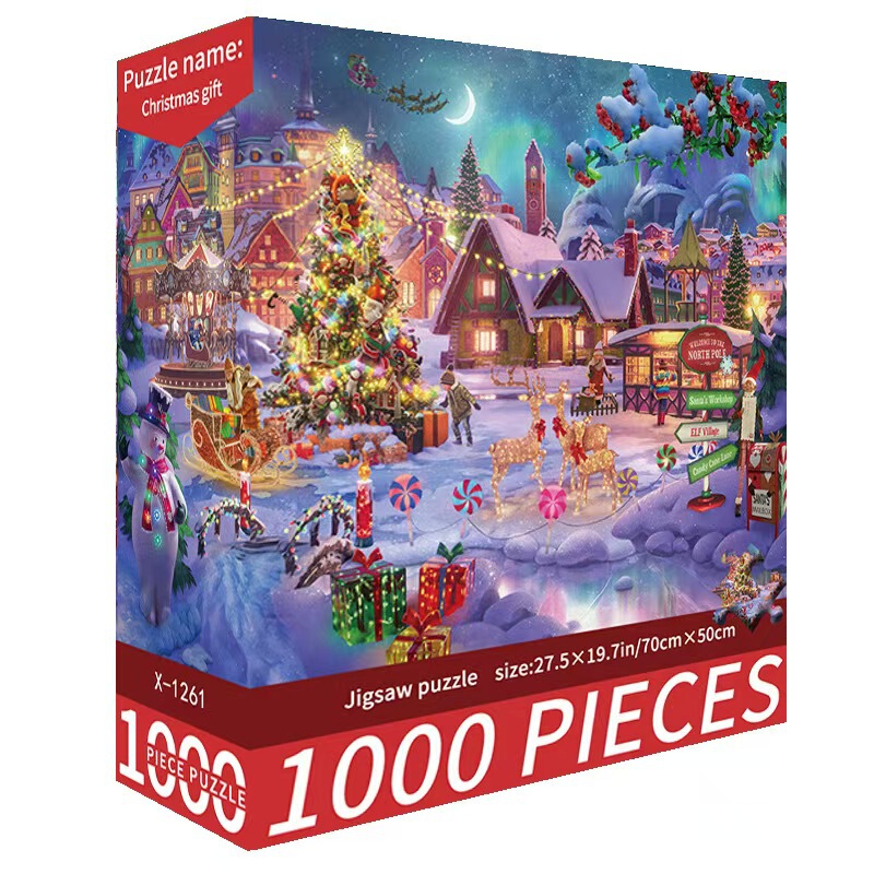 Cross-Border Supply Flat Puzzle Paper 1000 Pieces 70*50cm Animation Scenery Children and Adults Puzzle Manufacturer Wholesale