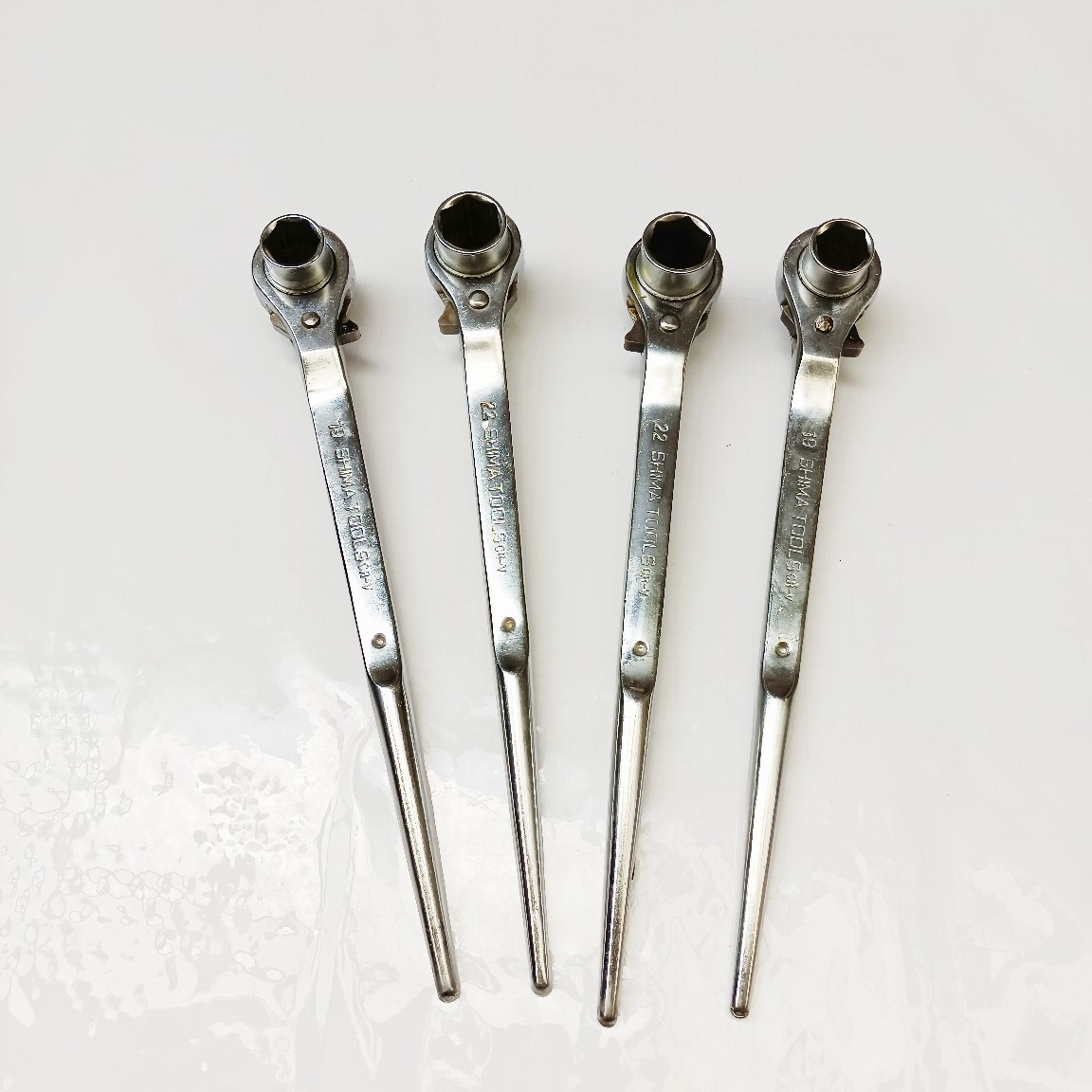 现货供应 尖尾开口棘轮扳手镜面双向套筒六角扳手 架子工省力扳手