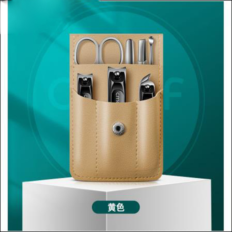 Regalo de cortador de uñas conjunto de trinchera de uñas conjunto de tijeras de uñas cuchara de orejas bolsas plegables portátiles de alto valor de cejas