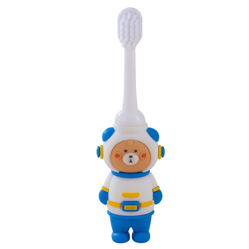 Inglés tarjeta de absorción niños cepillo de dientes de cabello blando astronauta cepillo de dientes de cabello blando niños de 3 - 12 años de edad cepillo de dientes de cabello blando boca