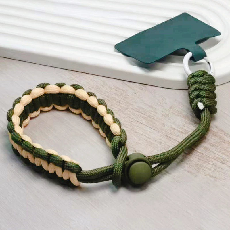 Плетеный короткий ремешок для мобильного телефона, спортивный веревка на запястье с защитой от потери, чехол для мобильного телефона, подвеска, аксессуары с регулируемым узлом, подвесная цепочка