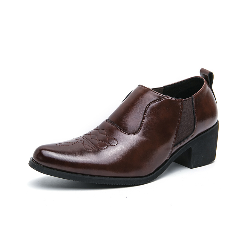 Zapatos de hombre transfronterizos tallas grandes nuevos zapatos de cuero moda zapatos de vestir de negocios para hombres zapatos de boda para el novio zapatos de cuero de suela gruesa