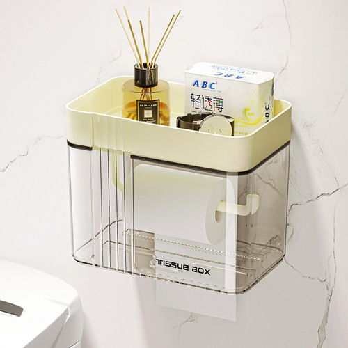 Toilet paper holder, bathroom tissue rack, toilet paper dispenser, bathroom face towel storage box, wall-mounted shelf