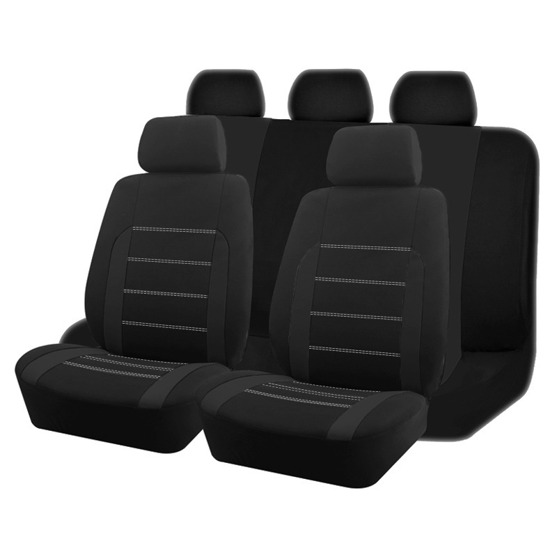 Full Set of Five-Seat Car Seat Covers, 9-Piece Set, Suitable for All Seasons, Breathable Polyester Fabric Seat Covers, Cross-Border Hot-Selling Car Seat Covers