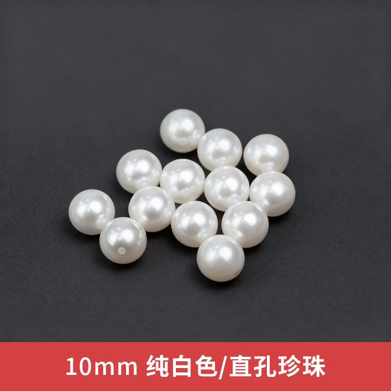Cuentas sueltas de imitación de perla hechas a mano con agujeros, material de perla artificial de plástico, accesorios de cuentas de medio agujero para bricolaje