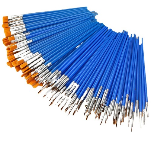 Blue rod three-pack paintbrush children's nylon hair digital oil paintbrush painted graffiti diy hook line pen gypsum pottery