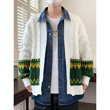 X 86081 Men's Denim Knit Cardigan ţ���_�� �羳�W�����R
