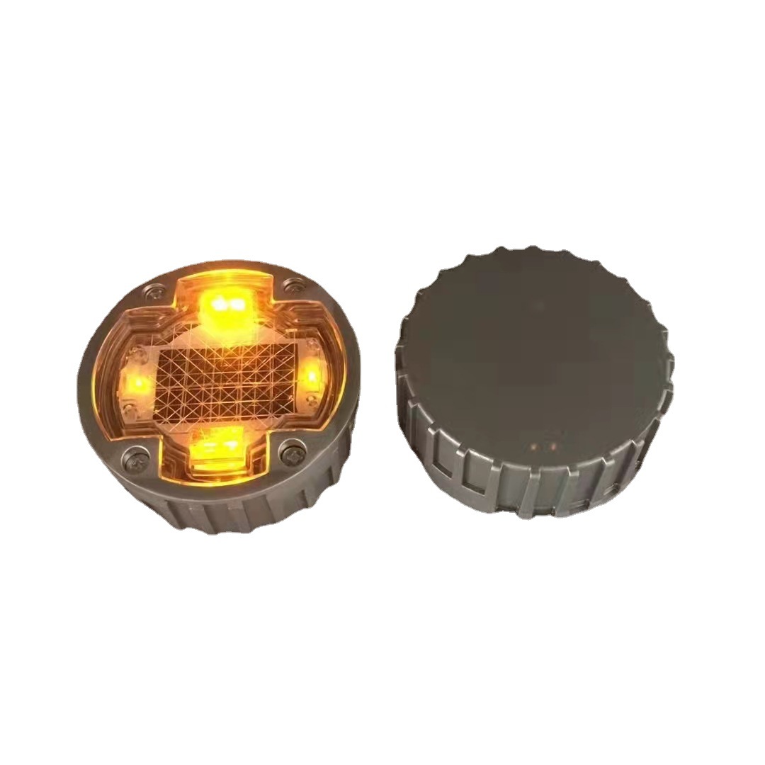 太阳能铸铝道钉地埋灯路面爆闪夜间警示货车边灯障碍灯反光警示