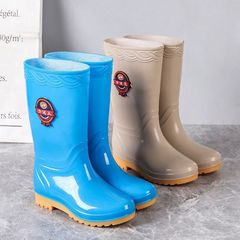 高中筒雨靴女性式雨靴ファッション防水滑り止め水靴洗濯キッチン作業ゴム靴カバー靴バケツ靴