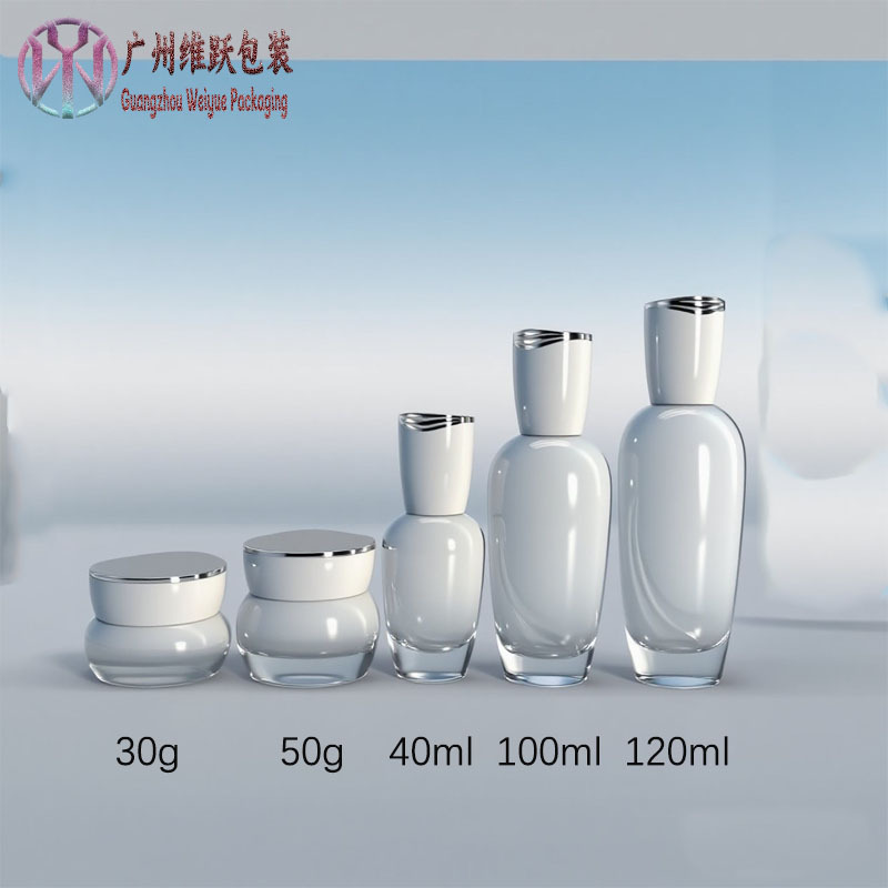 现货新款化妆品玻璃瓶包材爽肤水护肤品套装瓶按压乳液膏霜瓶小瓶