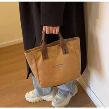 时尚拎包帆布纯色手提袋日式便当妈咪上班族外出带饭简约撞色DY