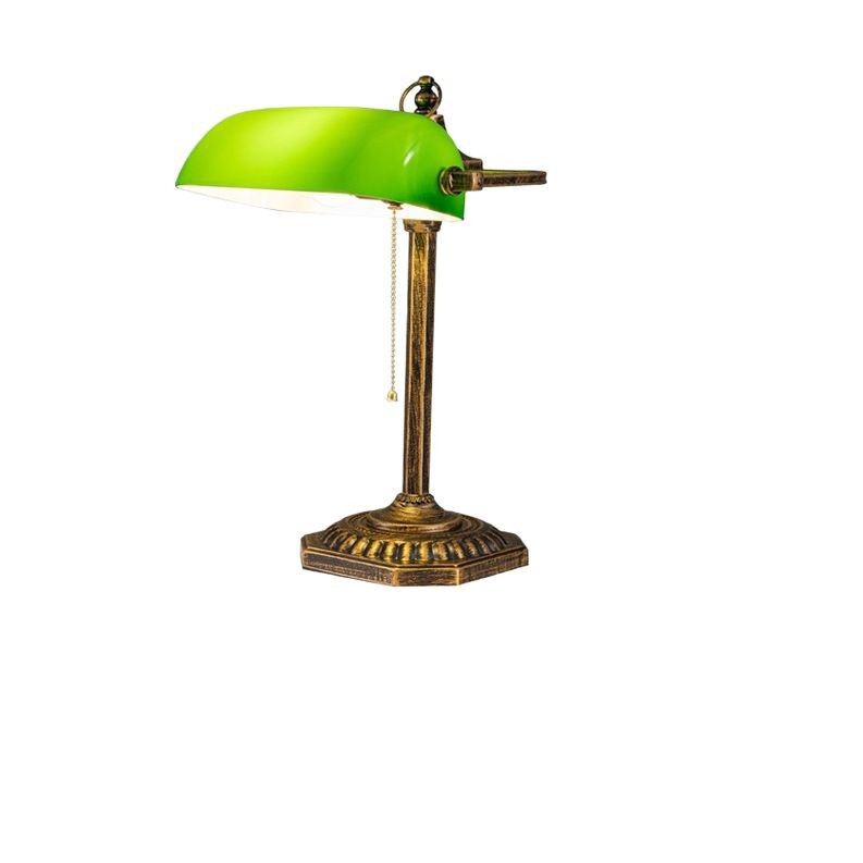 Clásico americano antiguo Shanghai retro cubierta de vidrio verde dormitorio cabezal de cama sala de estudio sala de estar lectura protección de ojos lámpara de banco