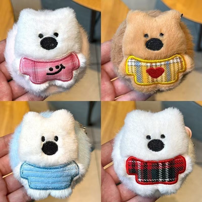 Espejo de Maquillaje Portátil de Felpa de ABS y Peluche Corto Multifuncional para Bolso image 2