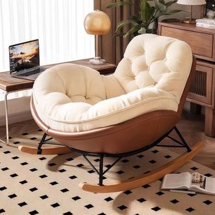 Simple Penguin Rocking Chair Recliner Balcony Sofa Home Leisure Chair Living Room Light Luxury Honeycomb Lazy Leisure Rocking Chair