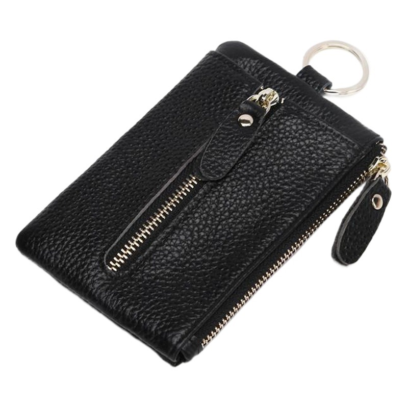 European and American Style Men's Genuine Leather Key Case Multifunctional Home Key Coin Purse Simple Large Capacity Card Case Universal