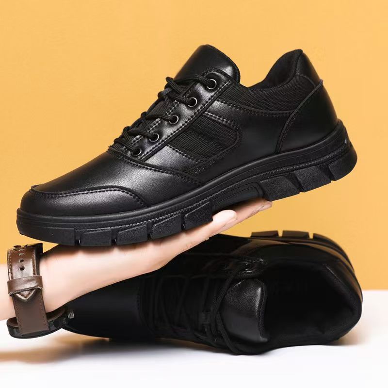 Zapatos deportivos para hombre, zapatos de entrenamiento al aire libre para otoño, zapatos casuales, suelas suaves antideslizantes, zapatos negros transpirables para hombre, zapatos casuales de cuero