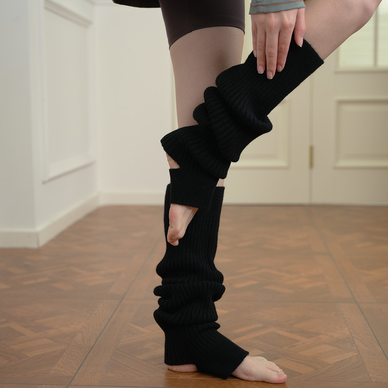 Ultra-Fine Wool Blended Over-The-Knee Pile Socks for Women in Autumn and Winter Sexy Leg Covers Knitted Mid-Calf Open Concave Shape Socks