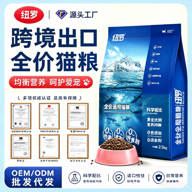 Full-Price Cat Food Trial Pack 40kg Universal Type for Kittens and Adult Cats, Nutritious Cat Food for Catteries, Ragdoll and British Shorthair Cats, Grain-Free Freeze-Dried Cat Food