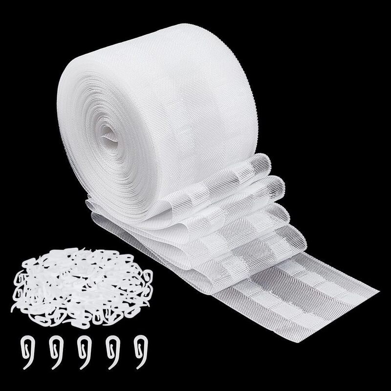 1/5/ 10m Wave Curtain Tape Transparent Tape with Curtain Hook Pockets Indoor Kitchen Curtain Accessories Wholesale
