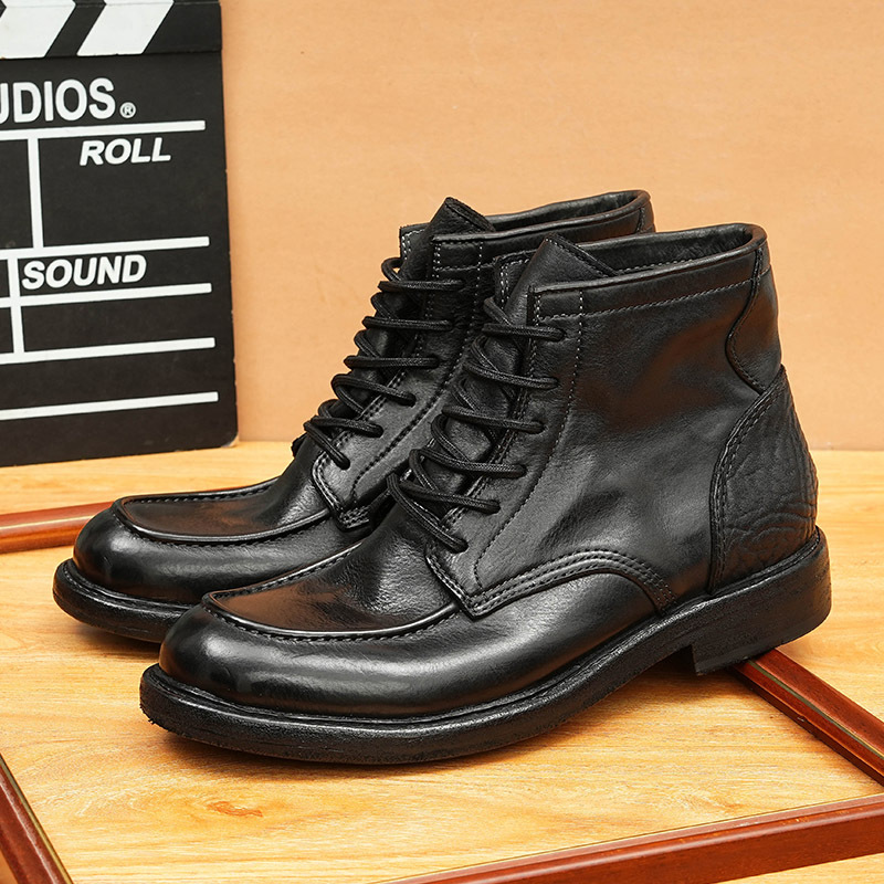 스팟 대외 무역 대형 Goodyear 마틴 부츠 정품 가죽 밑창 비즈니스 정장 전체 소가죽 복고풍 수제 남성 부츠
