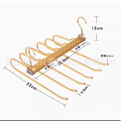 Perchero mágico para pantalones de 9 capas con tubo antideslizante, perchero antideslizante para pantalones de almacenamiento de 6 capas totalmente de aluminio, perchero, suministro transfronterizo