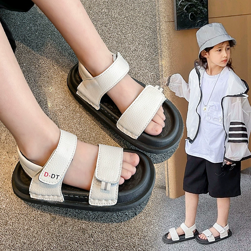 Спортивные сандалии для девочек Летние 2024 новые детские пляжные туфли с открытым носком