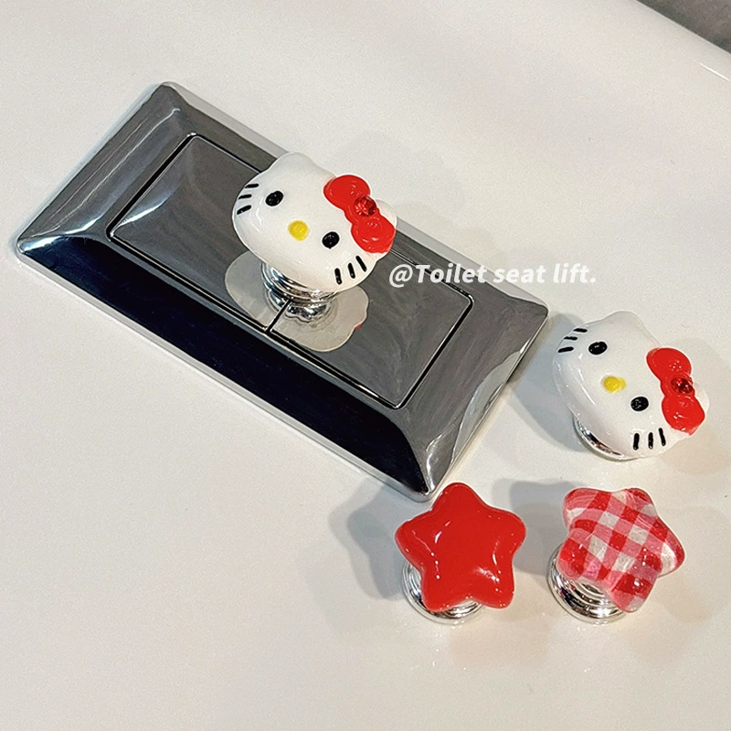 Подъемник для крышки унитаза для девочек с длинными ногтями, кнопка без грязных рук, милый пресс для унитаза