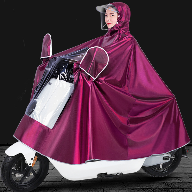 Coche eléctrico impermeable motocicleta poncho extra-grande engrosada sola moda máscara impermeable bicicleta impermeable adulto