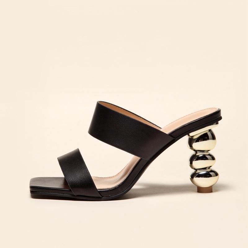 2024 summer fashion electroplated sandals and high heels for women ladies shoes special gourd heel sandals large size_senzul.com