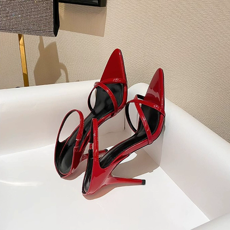 Французский нишевый продвинутый чувствует себя так красиво ~~ Модные туфли на высоком каблуке женские красные сексуальные туфли на высоком каблуке