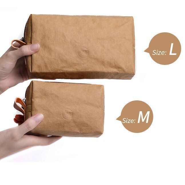 Power Supply Storage Bag, Washable Kraft Paper, Small and Large Sizes, Compact, Multi-Functional Storage Bag for Data Cables, Power Banks, and Earphones